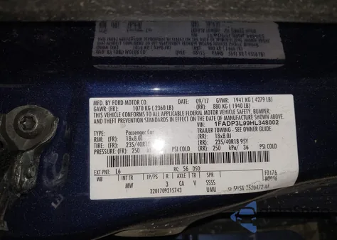 2017 Ford Focus St from USA, damaged, VIN 1FADP3L99HL348002